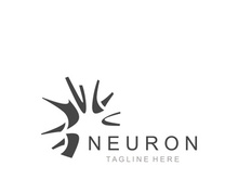 Neuron logo or nerve cell healthy abstract molecule design template