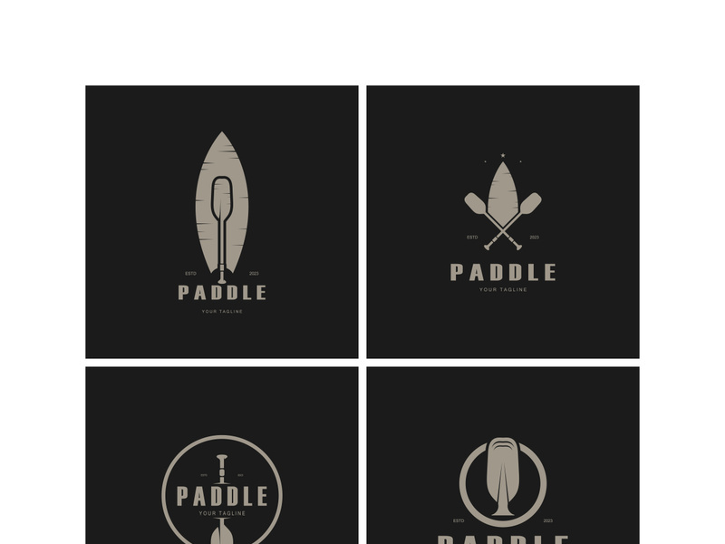 simple paddle logo,design for surfing,rafting,canoe,boat,surfing and rowing equipment business,vector