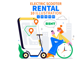 10 Electric Scooter Rental Service Illustration preview picture