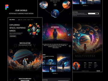 Astronaut landing page design preview picture
