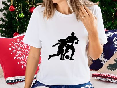 Two soccer players competing for the ball in a intense match moment