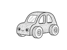Cute cartoon car smiling vector illustration flat design