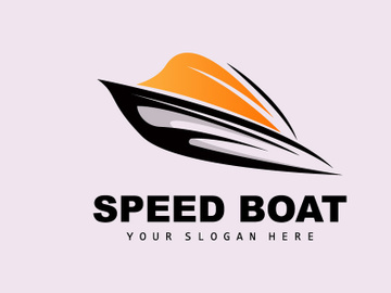 Speed Boat Logo, Fast Cargo Ship Vector, Sailboat, Design For Ship Manufacturing Company, Waterway Shipping, Marine Vehicles preview picture