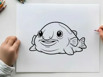 Cute smiling fish waving vector illustration flat design preview picture