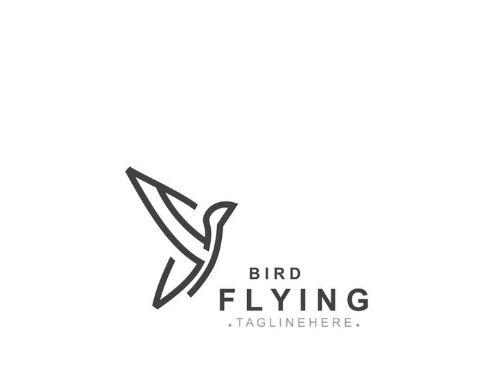 Bird simple modern logo creative line art animal graphic design style