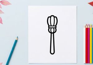 Witch broom icon for Halloween. Minimalist magic broomstick graphic for holiday design.