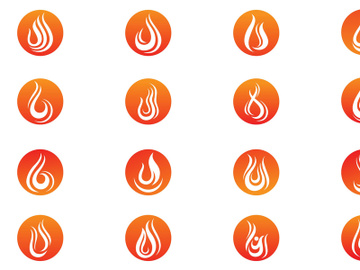 Fire flame icon logo vector preview picture