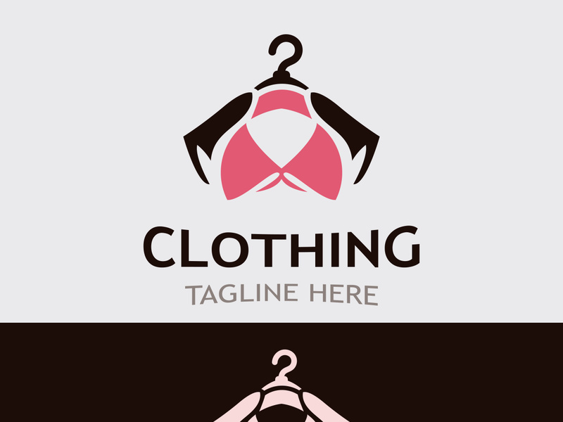 Clothing and Fashion logo design hanger concept, creative simple fashion shop business fashion vector beauty