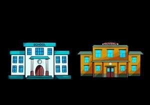 School Building Illustration