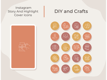 DIY and crafts social media story and highlight cover icons set preview picture