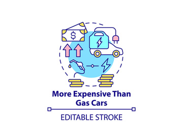 Electric vehicles cost difference concept icon. preview picture