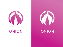 Onion logo vector , red onion icon . illustration Simple onion symbol