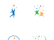 People star logo design to achieve a success or dream.