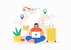 12 Digital Nomad Lifestyle Illustration