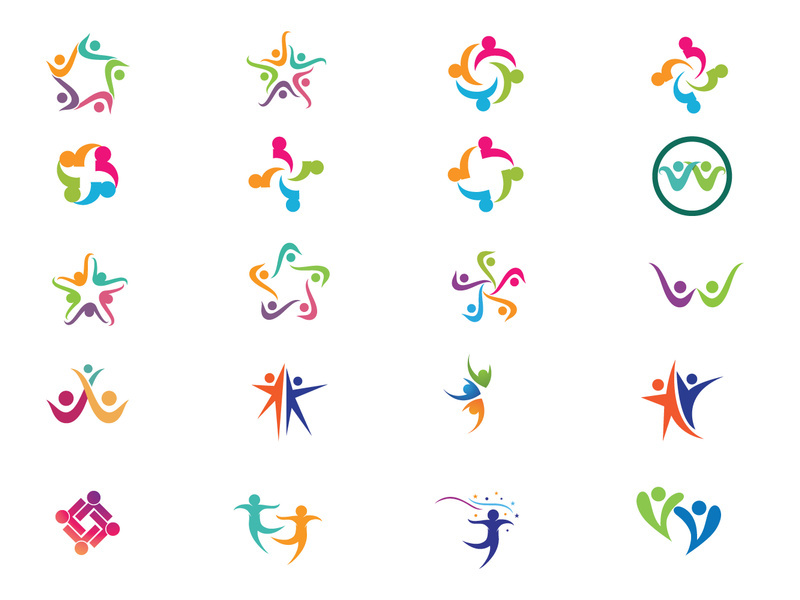 Community group people logo vector