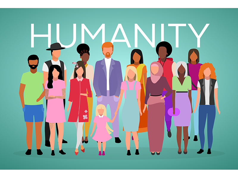 Humanity poster vector template