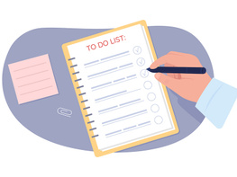 Man with to do list 2D vector isolated illustration preview picture