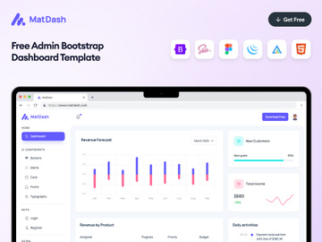 MatDash Free Bootstrap Admin Dashboard Template preview picture