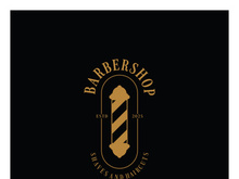 Barbershop logo vintage, retro, haircut, shaving, with scissors, shaving pole, comb, razor. for business, emblems, labels, barber shops, badges.