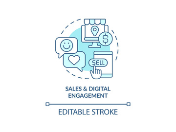 Sales and digital engagement turquoise concept icon preview picture