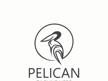 Pelican bird silhoutte vintage logo vector illustration template icon graphic design preview picture