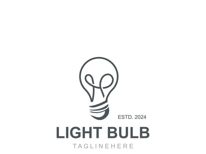 Light bulb creative lamp logo icon and business design bulb digital technology smart idea