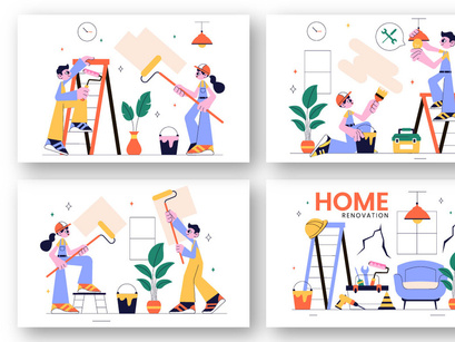 10 Home Renovation or Repair Service Illustration