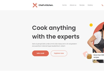 Chef's Kitchen Free NextJs Landing Page Template