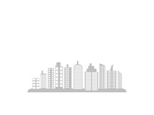 Modern city skyline icon silhouette vector illustration design