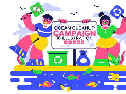 10 Ocean Cleanup Campaign Illustration