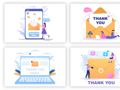 16 Email Thank You Banner Illustration
