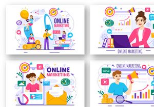 13 Digital Online Marketing Illustration
