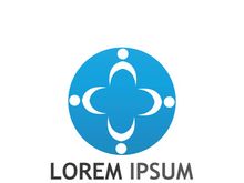 Community of people logo design with creative idea.