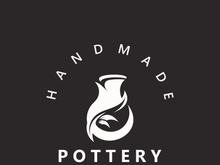 Pottery logo design handmade, creative traditional mug craft concept inspiration nature workshop