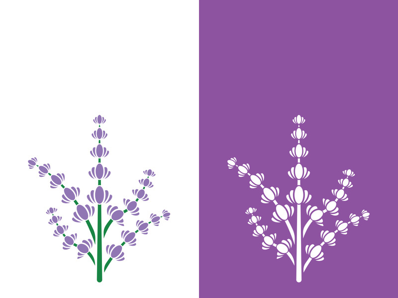 Fresh lavender flower logo vector flat design