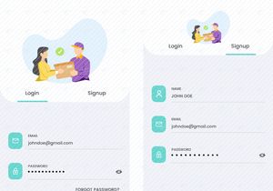 Pantallas de Inicio de sesión y Registro para app de Delivery