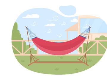 Hammock 2D vector web banner, poster preview picture