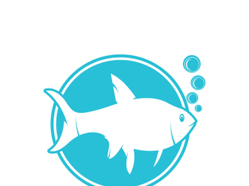 Fish logo icon template creative vector symbol preview picture