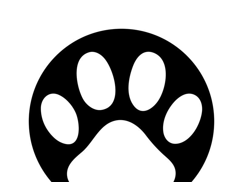 Minimal Dog Paw Print Logo