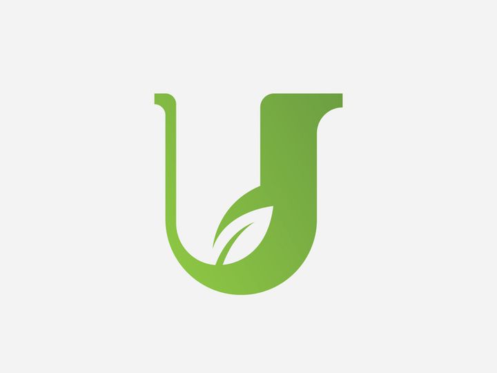 U letter logo alphabet design icon for company
