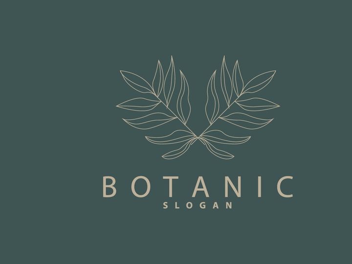 Leaf Line Logo, Beautiful Hand Drawn Design