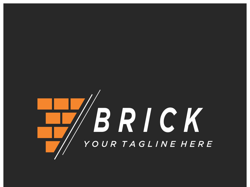 creative brick logo designs for buildings, architectural buildings, civil engineering, building materials shops