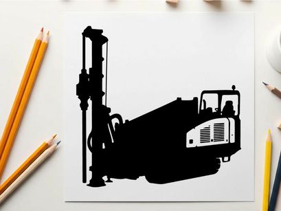 Silhouette of a drilling rig or industrial equipment machine