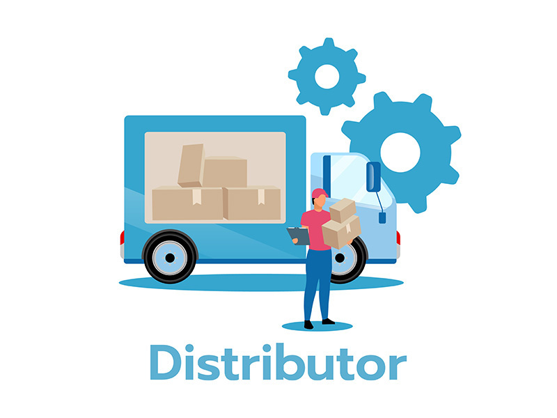 Distributor flat vector illustration