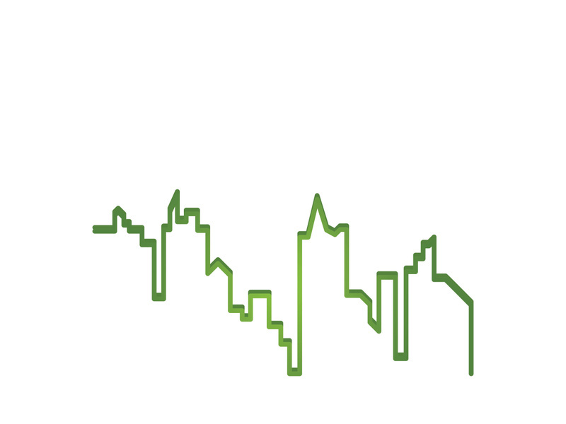 Modern city skyline icon silhouette vector illustration design