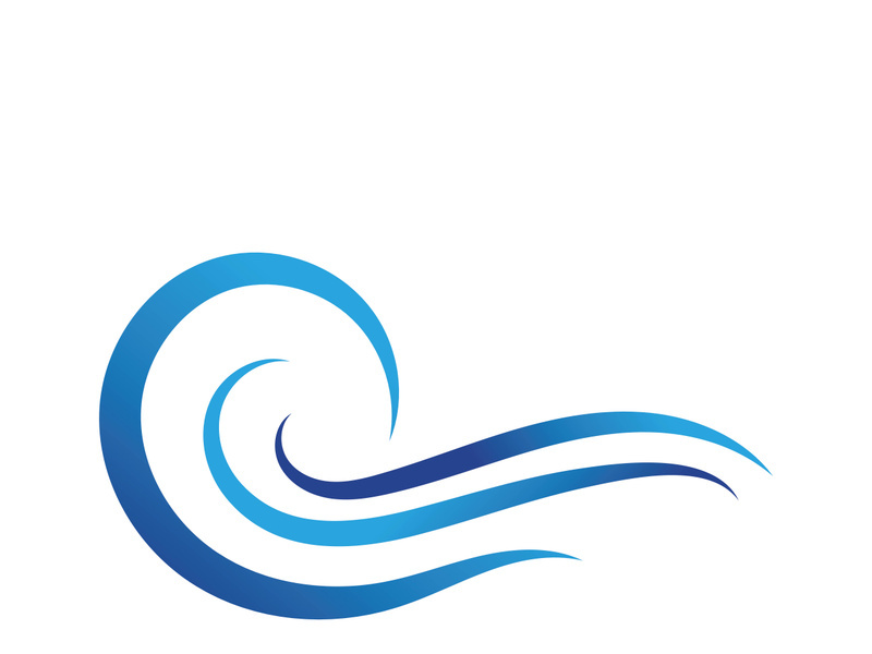 Water wave icon vector template logo