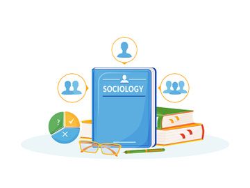 Sociology flat concept vector illustration preview picture