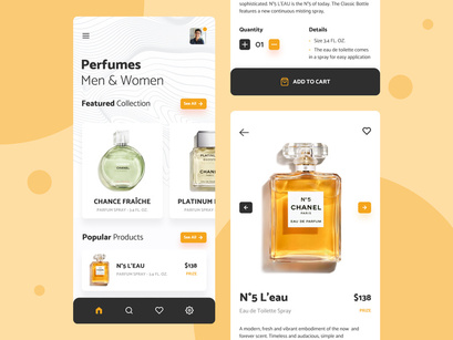 Perfumes shop ui design