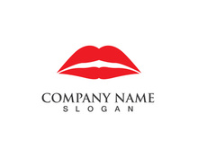 Lips woman logo and symbol vector