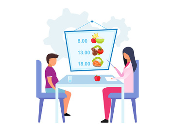 Planning meals for kid flat vector illustration preview picture